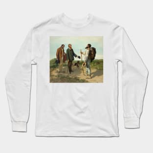 The Meeting or "Bonjour, Monsieur Courbet" by Gustave Courbet Long Sleeve T-Shirt